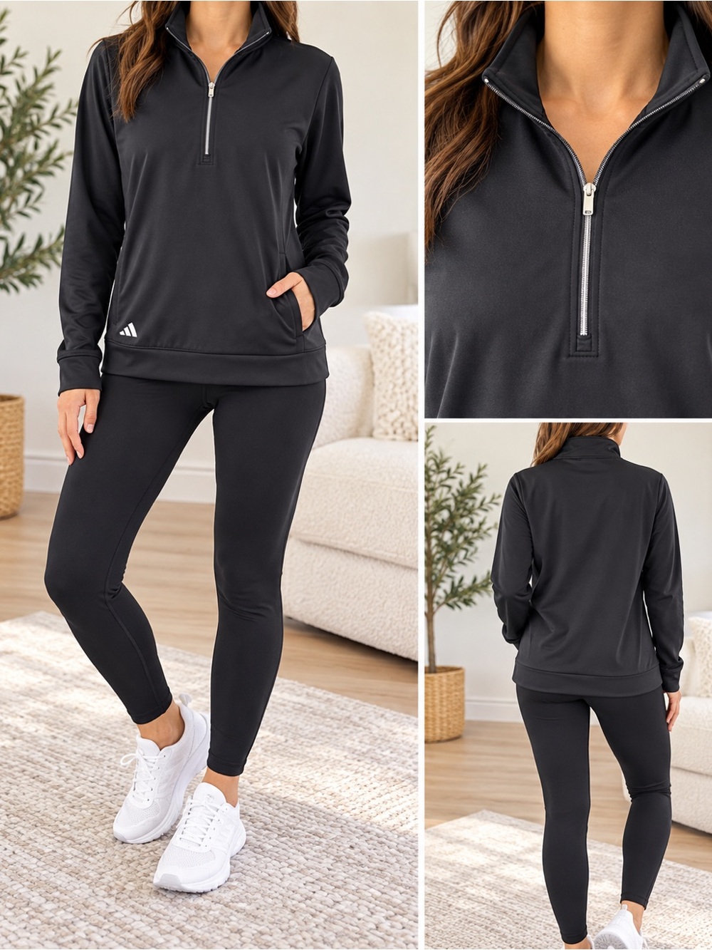 Black Quarter-Zip Performance Pullover